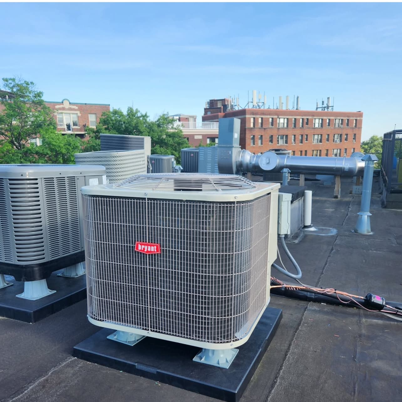 Bryant AC units installed on rooftop